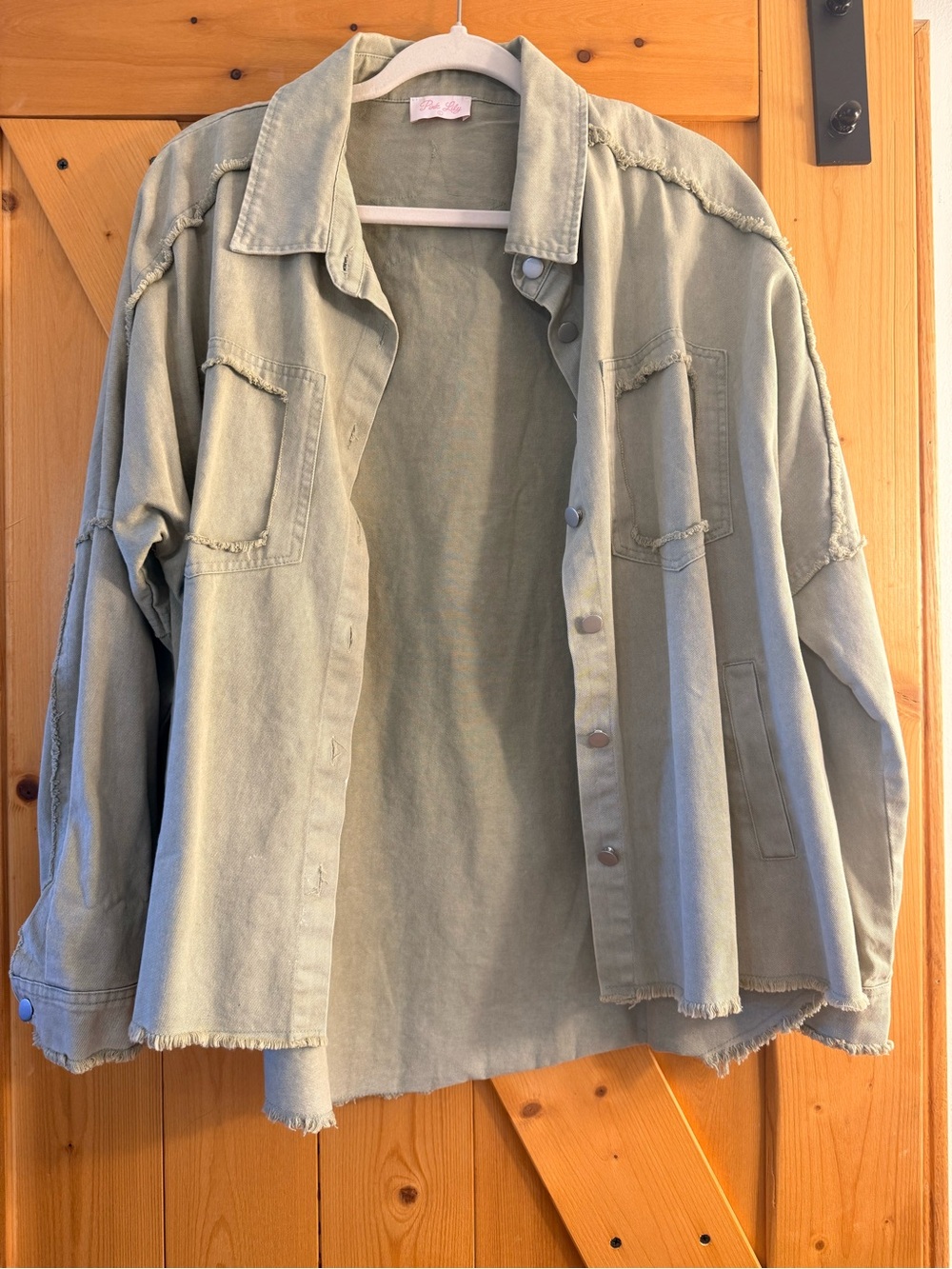 Casual Washed Green Utility Jacket - Women's